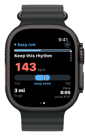 Heart rate guided easy run: easy zone