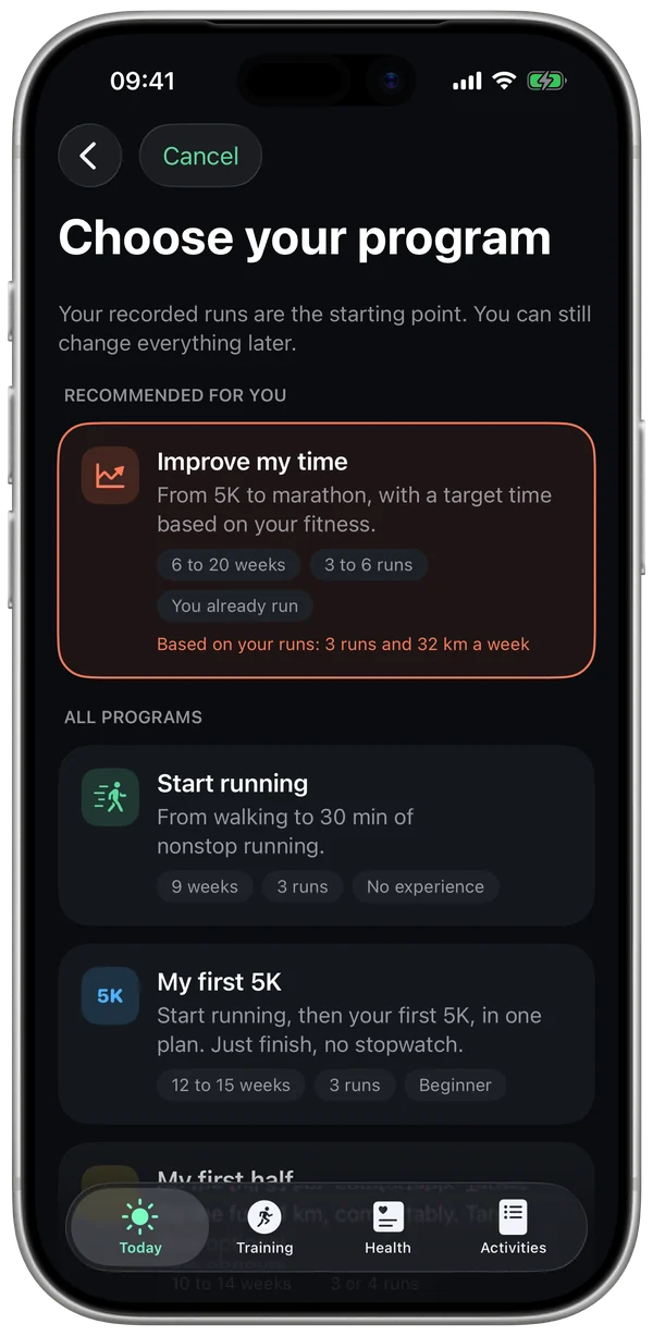 Pick your program