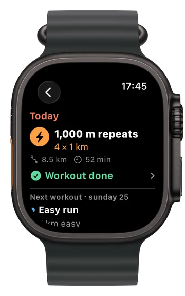 Today's workout on Apple Watch