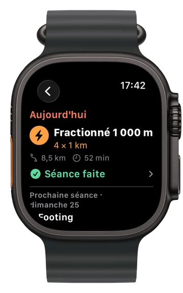Séance du jour sur l'Apple Watch
